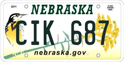 NE license plate CIK687