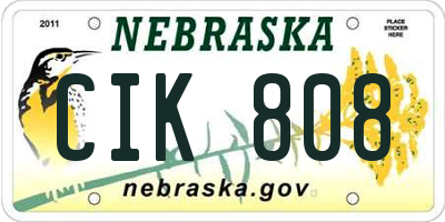 NE license plate CIK808