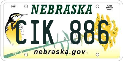 NE license plate CIK886