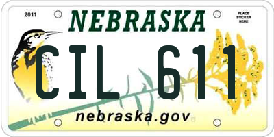 NE license plate CIL611