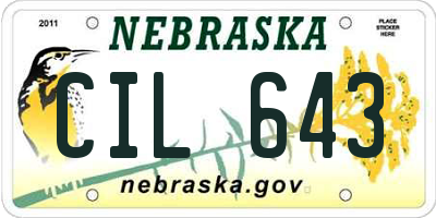 NE license plate CIL643