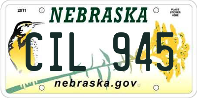 NE license plate CIL945