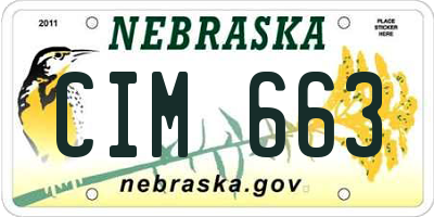 NE license plate CIM663