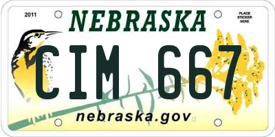 NE license plate CIM667