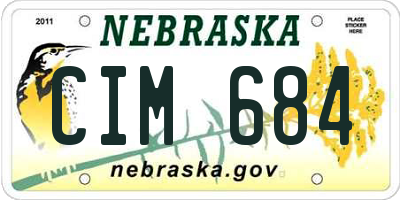 NE license plate CIM684