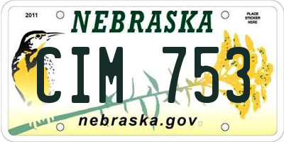 NE license plate CIM753