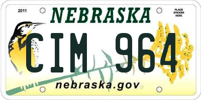 NE license plate CIM964