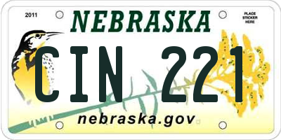 NE license plate CIN221