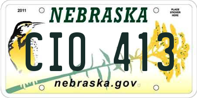 NE license plate CIO413