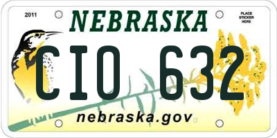 NE license plate CIO632