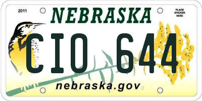 NE license plate CIO644