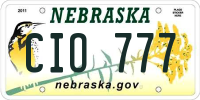 NE license plate CIO777