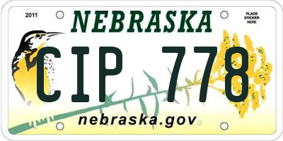 NE license plate CIP778