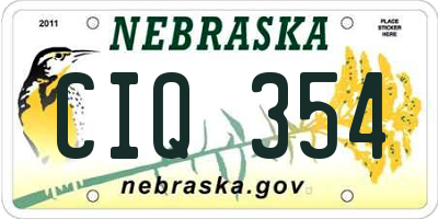 NE license plate CIQ354
