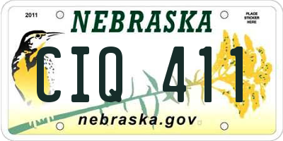NE license plate CIQ411