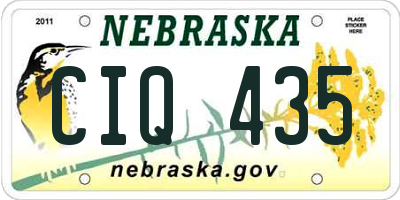 NE license plate CIQ435