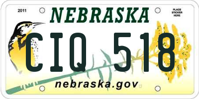 NE license plate CIQ518