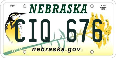 NE license plate CIQ676