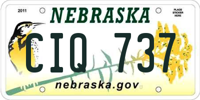 NE license plate CIQ737