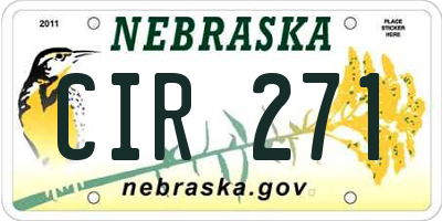 NE license plate CIR271
