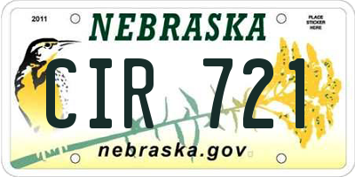 NE license plate CIR721
