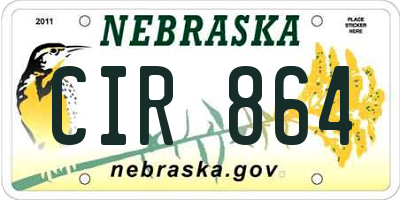 NE license plate CIR864