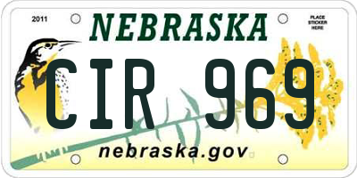 NE license plate CIR969