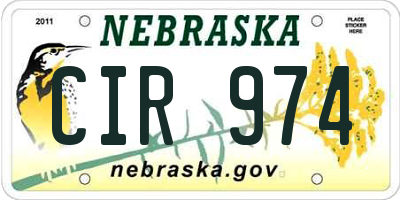 NE license plate CIR974