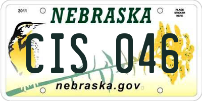 NE license plate CIS046