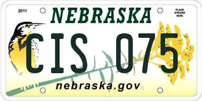 NE license plate CIS075