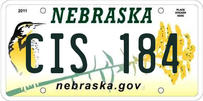 NE license plate CIS184