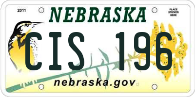 NE license plate CIS196