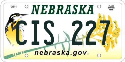 NE license plate CIS227