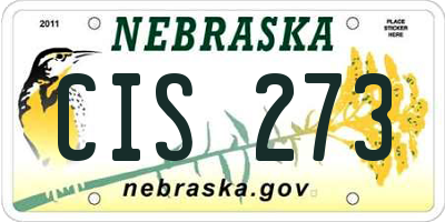 NE license plate CIS273