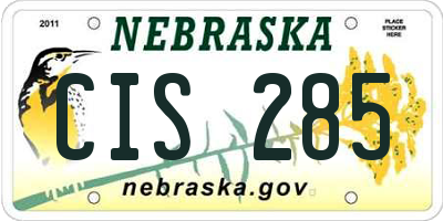NE license plate CIS285