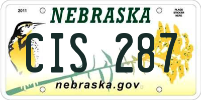 NE license plate CIS287