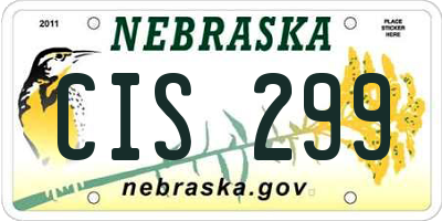 NE license plate CIS299