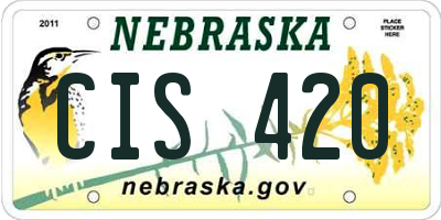 NE license plate CIS420