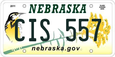 NE license plate CIS557
