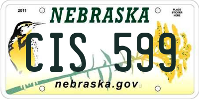 NE license plate CIS599