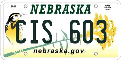 NE license plate CIS603