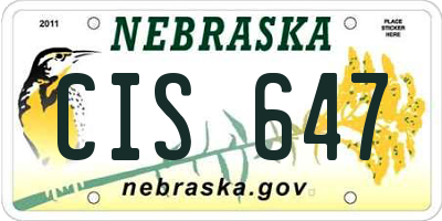 NE license plate CIS647