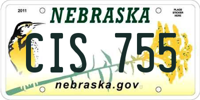 NE license plate CIS755