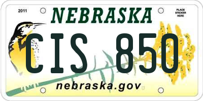 NE license plate CIS850