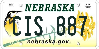 NE license plate CIS887