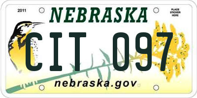 NE license plate CIT097