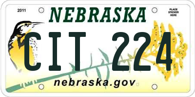 NE license plate CIT224