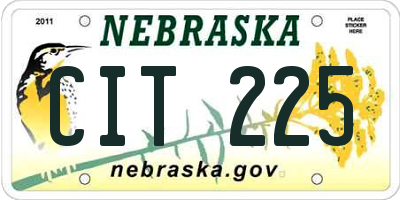 NE license plate CIT225