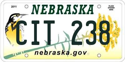 NE license plate CIT238