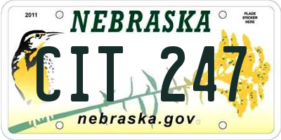 NE license plate CIT247